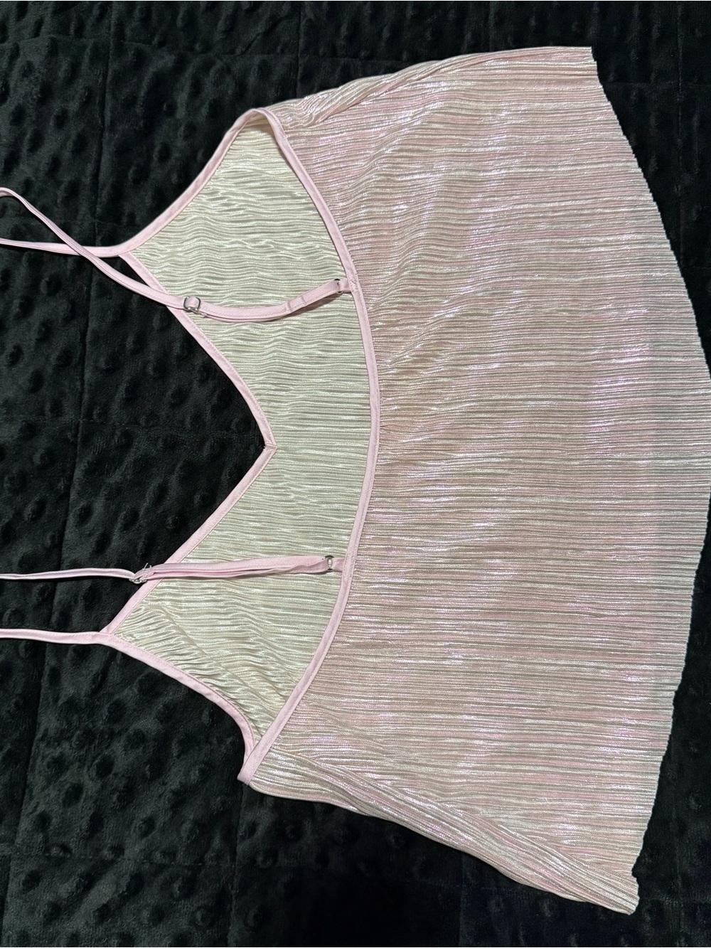 Victoria's Secret Iridescent Pink Metallic Pleated Cami - Picture 3 of 3